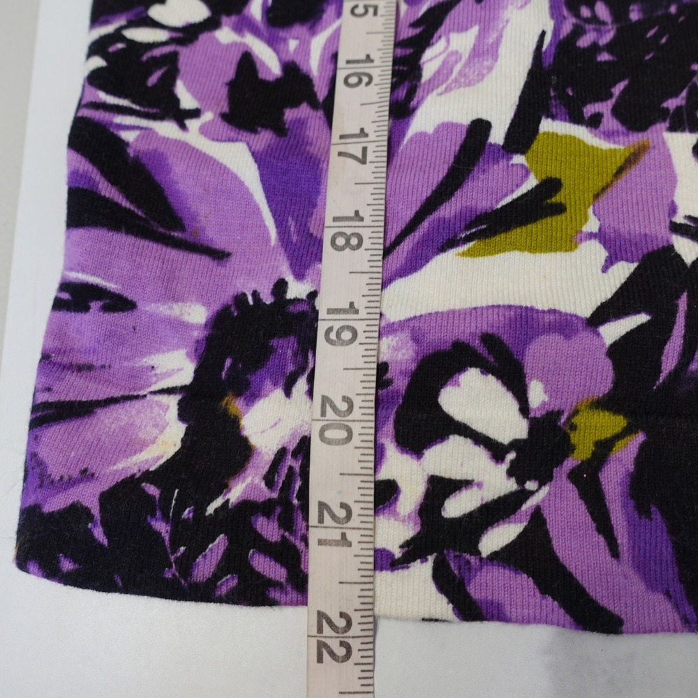 Womens Purple Floral Embellished Knit Cardigan Sweater Med Gemstone Resort NWOT - Picture 7 of 9